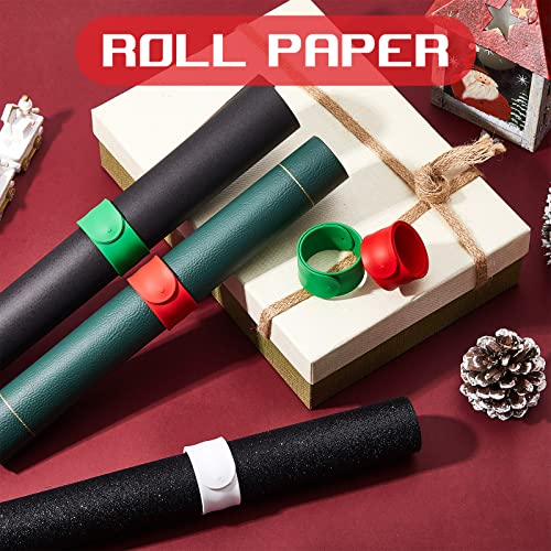 Silicone Wrapping Paper Roll Holder Slap Bands Set, 1x9 Inch Storage
