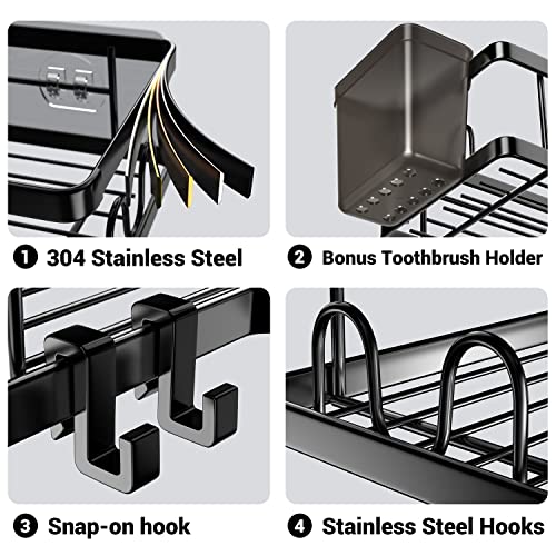 Corner Shower Caddy 2 Pack Adhesive Stainless Steel Shelves