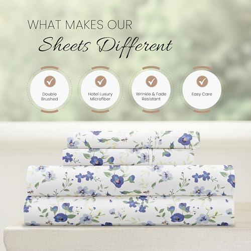 Linen Market 4-Piece Queen Sheet Set - Soft Cooling Sheets, 16" Deep Pocket