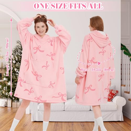 Wearable Blanket Hoodie for Women - Oversized Sherpa Fleece With Pockets