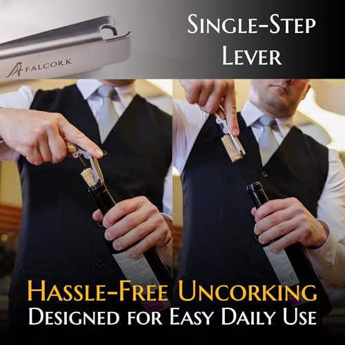 FALCORK® Professional One-Step Wine Corkscrew with Olive Wood Handle