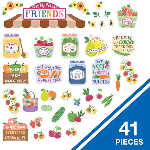 41pc Farmers Market Classroom Bulletin Board Set - Fruit Theme Decor