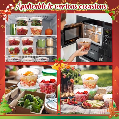 Vesici 50-Piece Christmas Food Storage Containers with Lids, Gingerbread Man Pattern