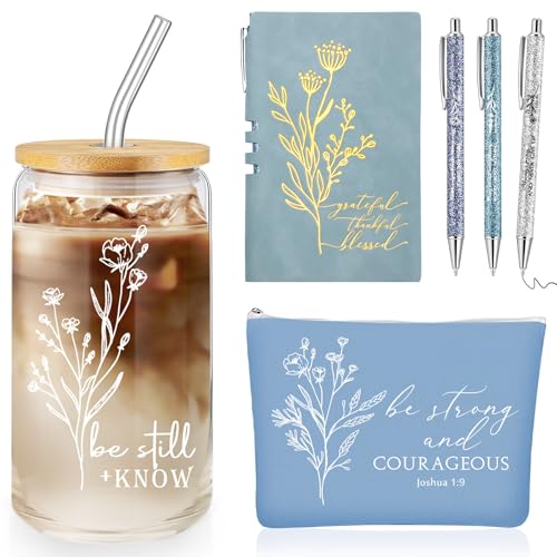 Funnymoom 6-Piece Blue Pastor Gift Set Tumbler, Journal & Pens | 17oz Each