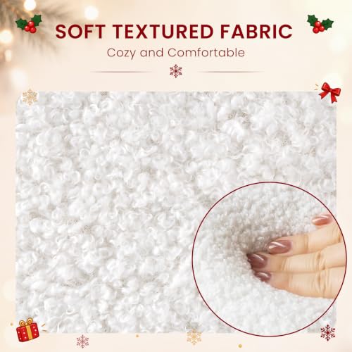 AELS Set of 2 Snowflake Christmas Throw Pillows - 21.6 & 17.7 Inches, Winter Plush Decor, White, Texture Variation