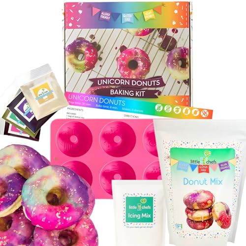 Gluten-Free Unicorn Donut Baking Kit for Kids with Silicone Pan