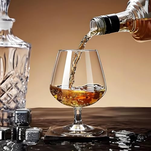 Set of 4 Lead-Free Crystal Brandy Whiskey Cognac Glasses 11.5 oz