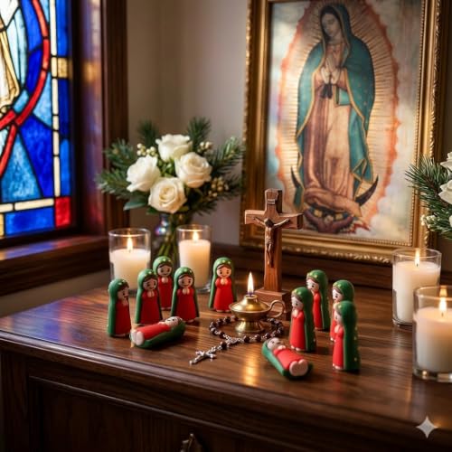 GPUHPO 30pcs Mini Virgin Mary Figurines Religious Nativity & Easter Decor