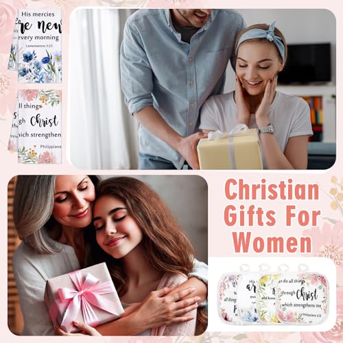 Christian Kitchen Gift Set with Towels, Oven Mitts & Pot Holders - Religious Bible Verse Decor for Women