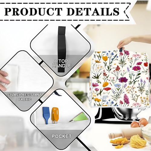Universal Stand Mixer Dust Cover with Storage Pockets (6-8 Qt)