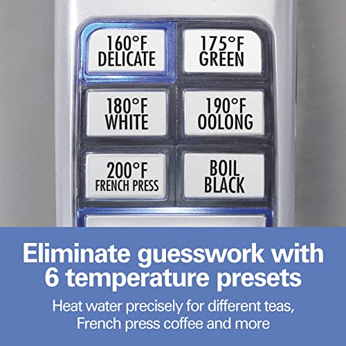 1.7L Stainless Steel Electric Kettle with Temperature Control and Keep Warm