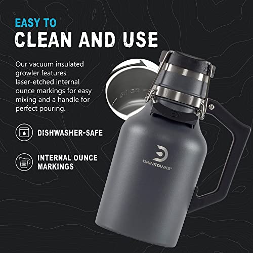 32 oz Vacuum Insulated Stainless Steel Growler for Beer, Wine, and Coffee