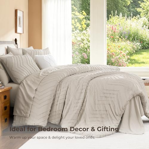 King Comforter Set with Sheets - 7 Piece Boho Bedding Set