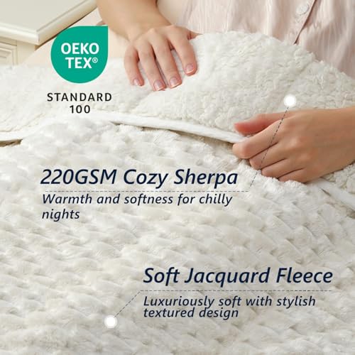 Weighted Blanket for Adults, 60x80 Inches, 15lbs - Soft Warm Sherpa Fleece