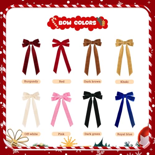 Ulico Burgundy Velvet Christmas Bows - 16 Pcs Holiday Tree Decorations