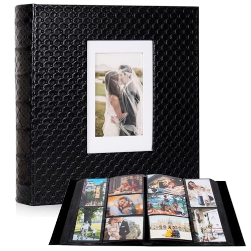 Large Capacity 600-Pocket 4x6 Photo Album with Premium PU Leather Cover