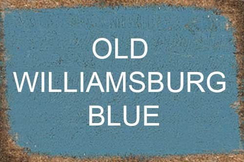Small Wooden Corner Hutch in Williamsburg Blue, 58-Inch Tall Knotty Pine