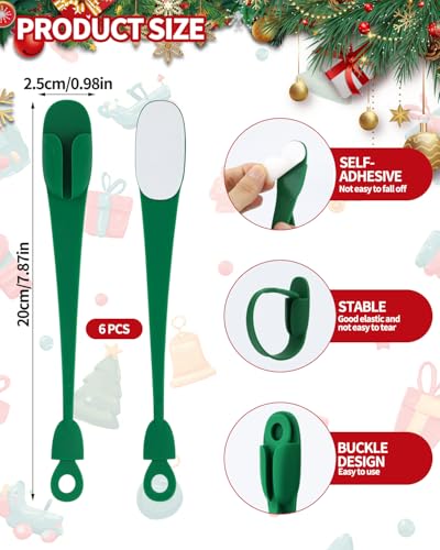6 PCS Christmas Garland Hanger Hooks for Mantle, 8-Inch Silicone Holders