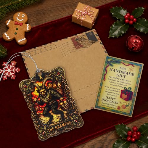 NELXI Krampus Ornament 4-Inch Acrylic, Halloween 13.10, Alpine Folklore Gothic Christmas Decor