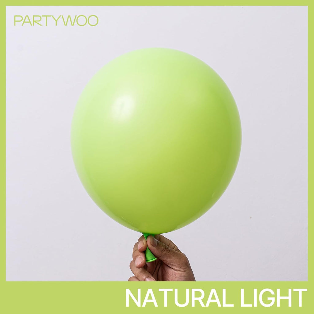 PartyWoo Lime Green Balloons - 127-Piece Latex Balloon Arch Kit for Graduation & Birthday Decor | Various Sizes 5-36 Inch