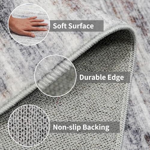 Washable Kitchen Runner Rug, Non-Slip Soft Low-Pile Carpet 2x6