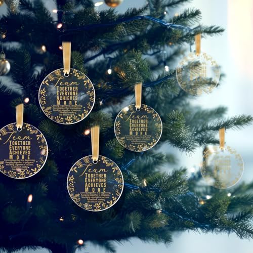 Kasyat 80-Set Christmas Team Ornament Gifts for Colleagues – Acrylic Ornaments + Cards + Bags
