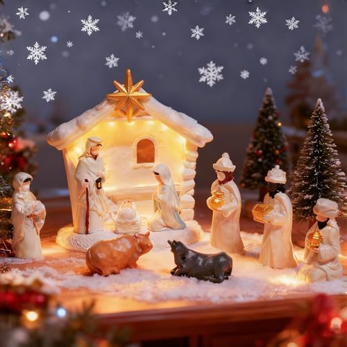 Christmas Nativity Scene Set - 10pcs Resin Tabletop Decoration for Holiday Decor