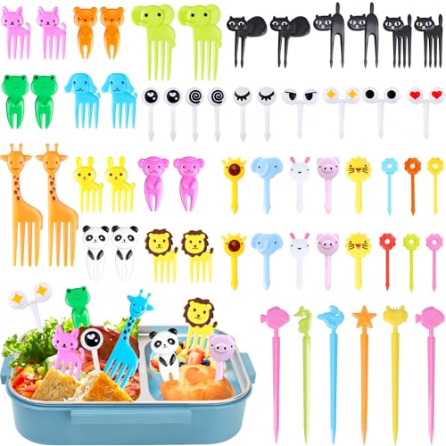 156-Piece Animal Food Picks for Kids, Cute Bento Lunch Box Accessories