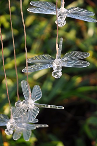 Solar Powered Color Changing LED Dragonfly Wind Chime Garden Light
