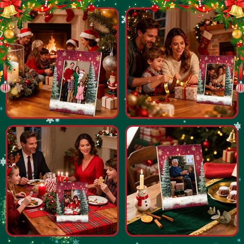 Cmizedevise Red 8x10 Christmas Tree Picture Frame – Wall & Tabletop Holiday Decor