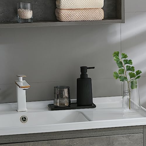 YAUKPH Matte Black Small Soap Dispenser for Bathroom and Kitchen