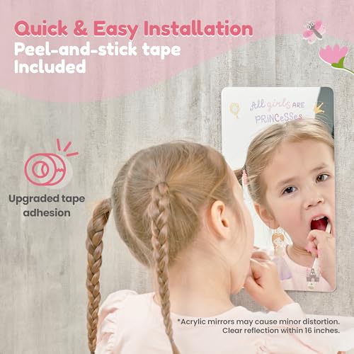 Self-Adhesive Shatterproof Acrylic Wall Mirror for Kids Bedroom and Nursery