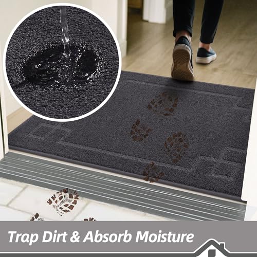 Non-Slip Indoor Door Mat 32" x 48" - Washable Absorbent Entryway Rug