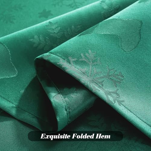 Honellaty Christmas Rectangular Tablecloth 60x120 Inches Green Spillproof & Wrinkle-Resistant Holiday Decor