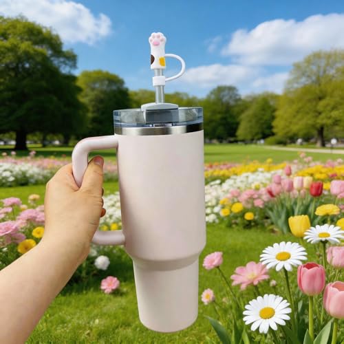 Silicone Cat Paw Straw Cover for Stanley Tumblers 30oz & 40oz - Reusable & Food-Grade