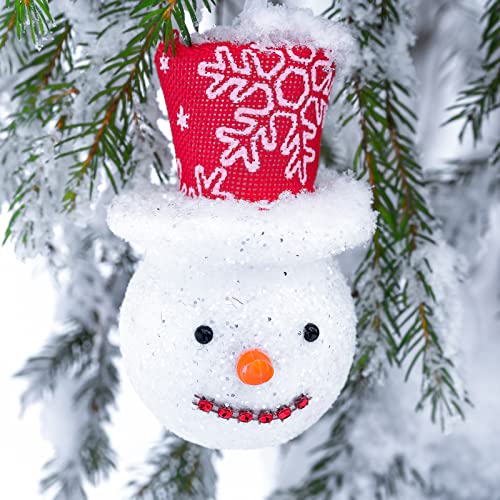 Sratte 24 Pcs Clear Christmas Ornaments 3.15 Inch with Silver Hanging Lanyard - Fillable Plastic Balls