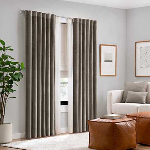 Eclipse Clinton Blackout Curtain Rod, 5/8 Inch Double Bar Wrap Around Adjustable - Fits Windows 48 to 86 Inch, Brushed Nickel Finish