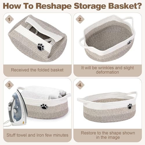 Woven Cotton Rope Dog Toy Basket and Storage Bin 30L