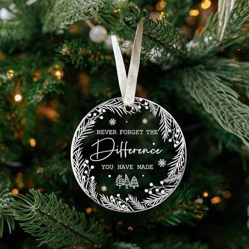 Thank You Gifts for Women - 10 Thank You Acrylic Christmas Ornament Set, Boss, Coworkers, Teacher, Nurse, Mom, Friends