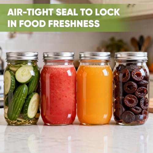 70mm Regular Mouth Mason Jar Lids - 48 Pack Airtight Canning Lids