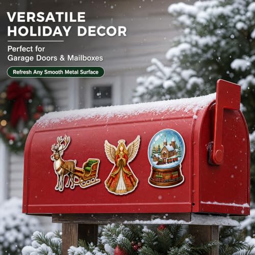 30 Pack Christmas Refrigerator Magnets - Santa Snowman Gingerbread Holiday Decor