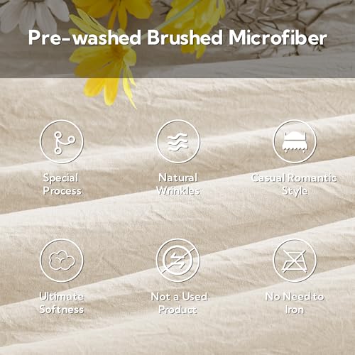 MR&HM Shabby Chic Microfiber Bedspread Set - 30" Ruffle Drop Skirt