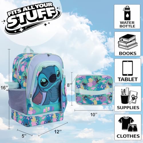 Kids 5-Piece 16-Inch Backpack Set with Lunch Bag & Utility Case - Purple