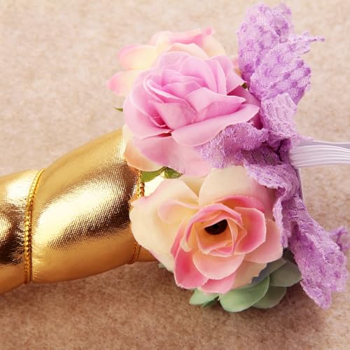 Floral Unicorn Horn Headband & Hair Tinsel Costume Set for Horses