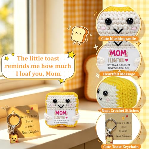 Mom Handmade Crochet Butter Toast Gift Set - I Loaf You Keepsake for Stepmom & Mother-in-Law
