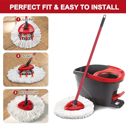 Microfiber Spin Mop Replacement Heads - 3 Pack Washable Mop Refills