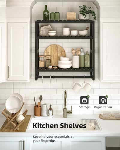 Galood 3-Tier Over the Toilet Storage Shelf - Wall Mounted Bamboo Organizer