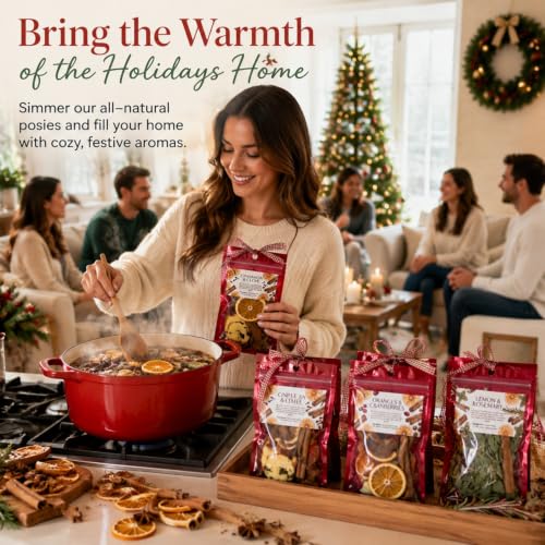 Naucoos 18 Pack Christmas Simmering Potpourri Kit in Red - Home Fragrance