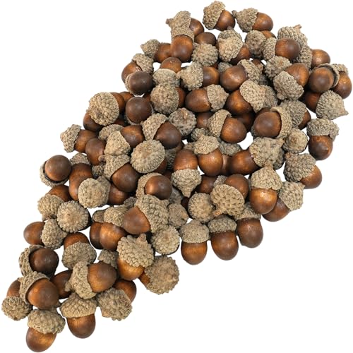 100 Pcs Realistic Artificial Brown Acorns for Fall Decorations