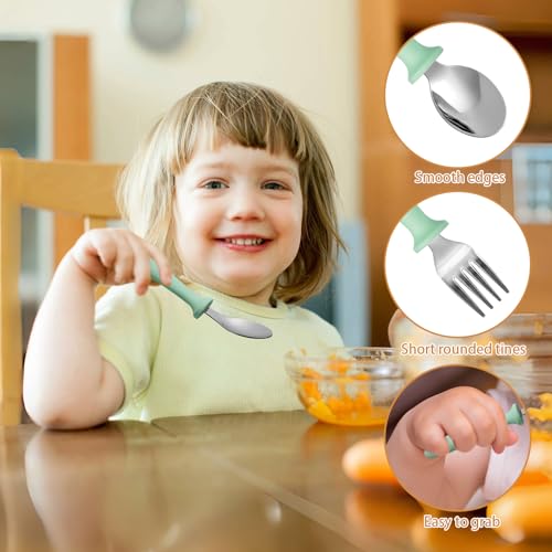 6-Piece Stainless Steel Toddler Utensils Set - Kids Fork and Spoon Set